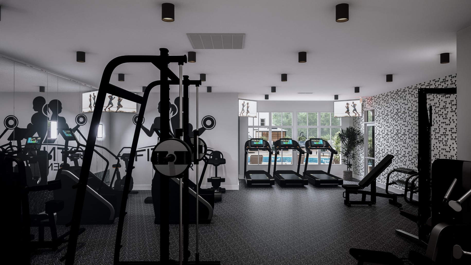 Fitness center at The Asher
