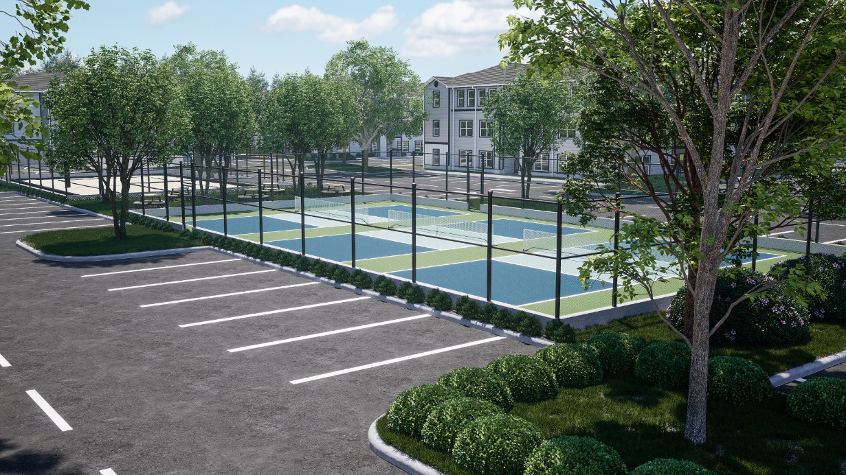 Pickleball courts at The Asher