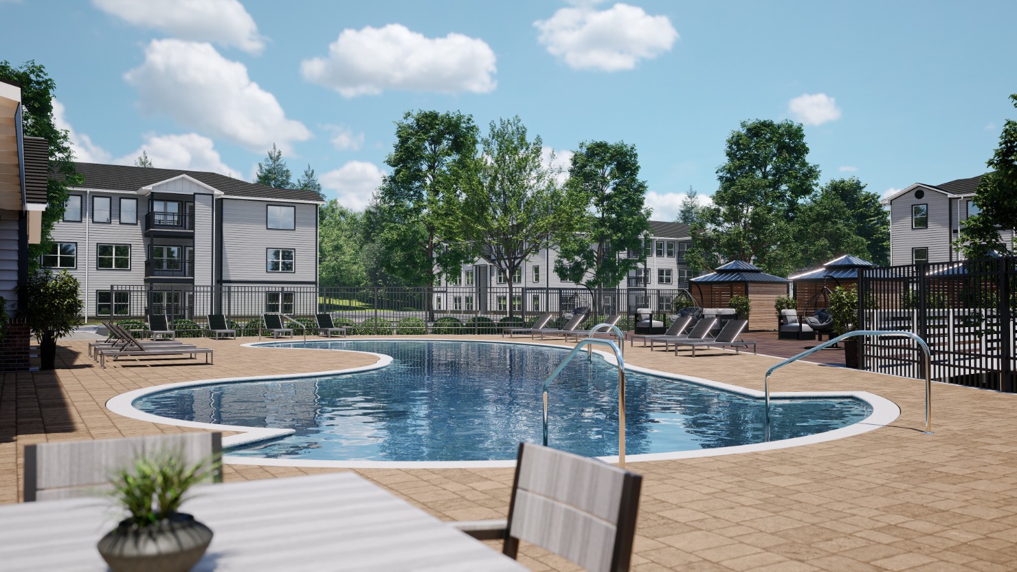 Resort style swimming pool at The Asher