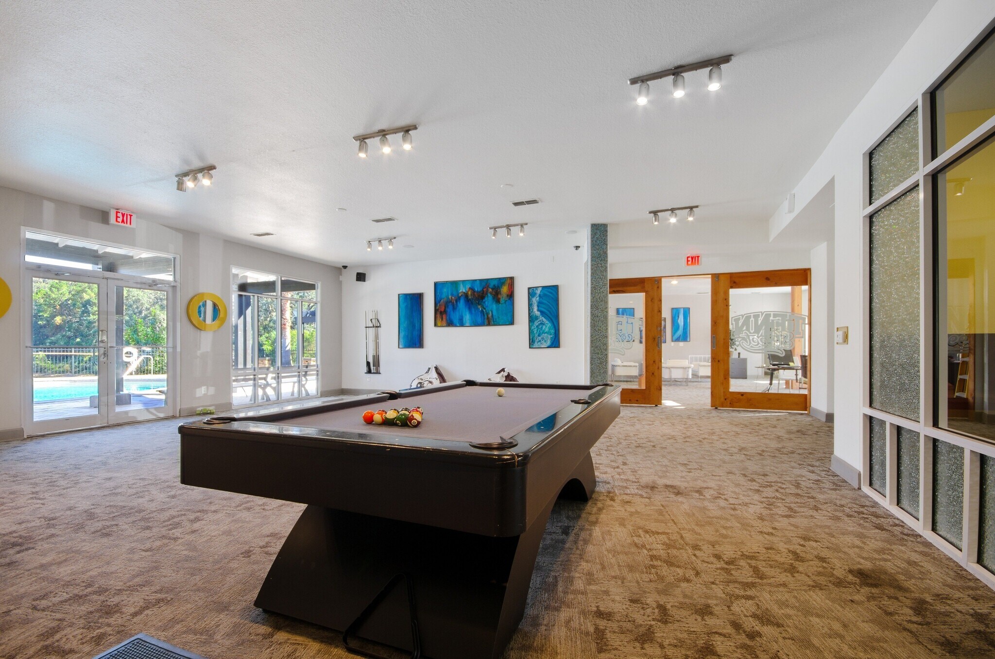 Club Room with Billiards at The Asher Apartments in Tallahassee, FL