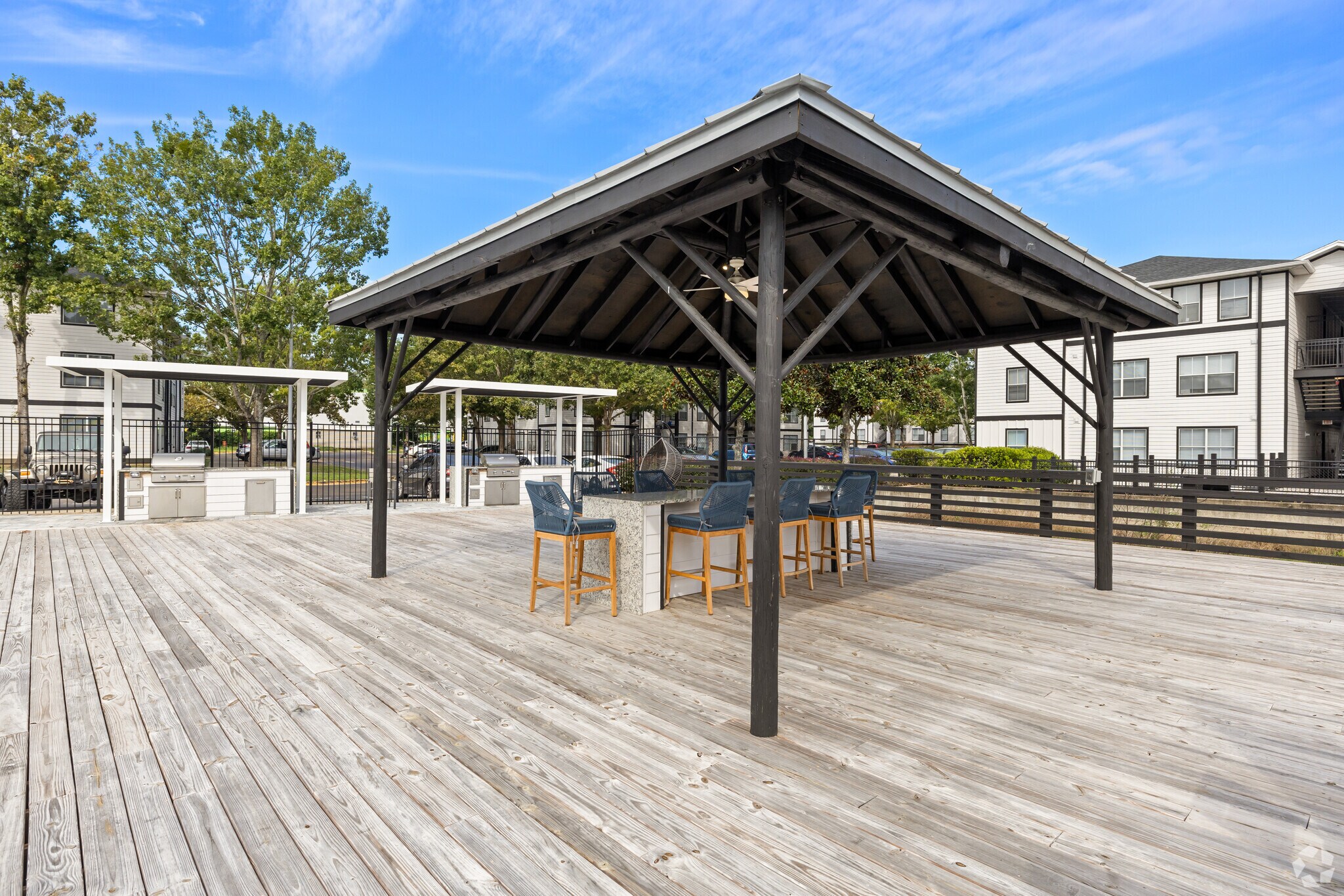 Covered Poolside Seating at The Asher